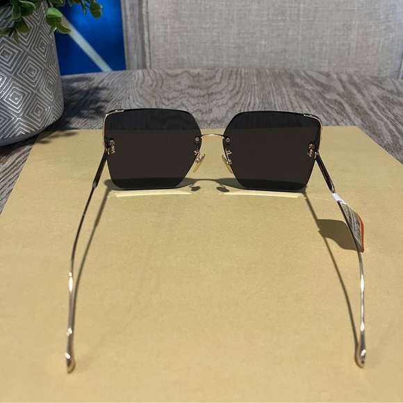 Isabel Marant IM0081/S Smoke Gold Rimless Metal Square 65mm Sunglasses - Picture 6 of 9